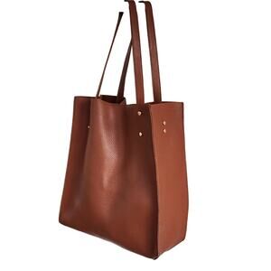 NEW Everyday Tote Travel Bag Camel Faux Pebble Leather Workwear Laptop Crossbody